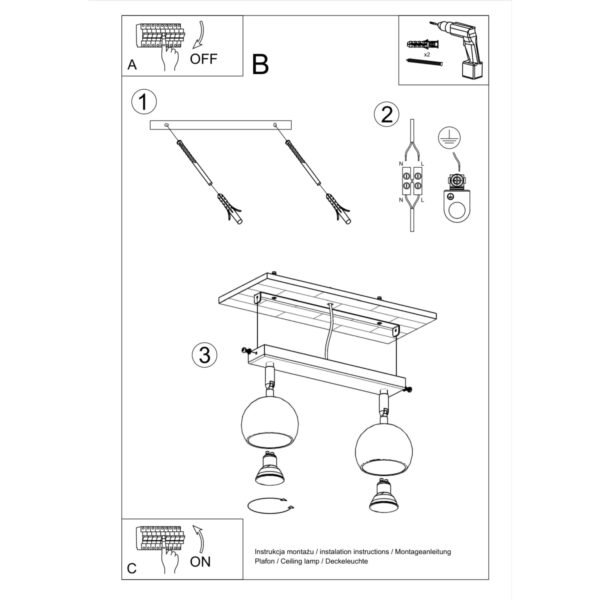 Ceiling Lamp Oculare 2 White - Image 5