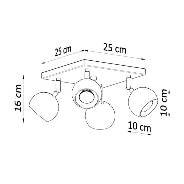 Ceiling Lamp Oculare 4 White - Image 4