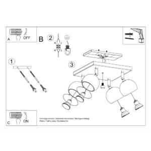 Ceiling Lamp Oculare 4 White Cluster Ceiling Lights Great Lighting UK Ltd