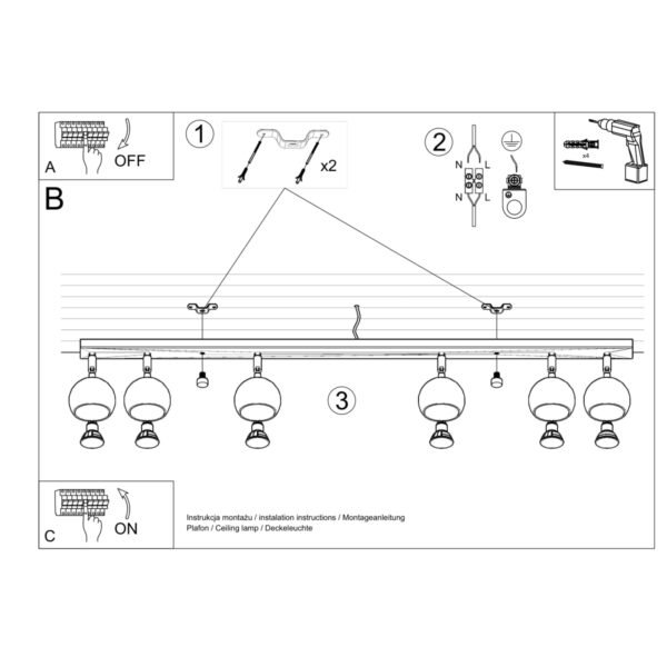 Ceiling Lamp Oculare 6l White Modern Ceiling Lights Great Lighting UK Ltd