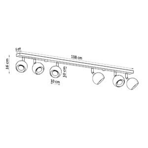 Ceiling Lamp Oculare 6l Black Track Lighting Great Lighting UK Ltd