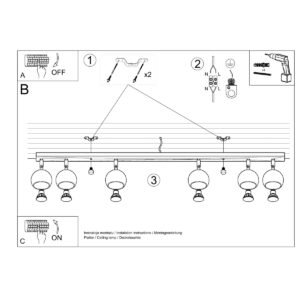 Ceiling Lamp Oculare 6l Black Track Lighting Great Lighting UK Ltd