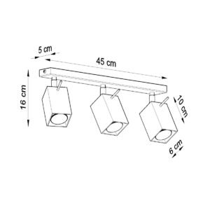 Ceiling Lamp Merida 3 Grey Track Lighting Great Lighting UK Ltd