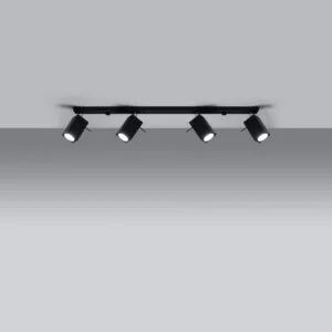 Merida Four Light Black Kitchen Spotlight Bar 4 Light Spotlights Great Lighting UK Ltd