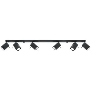 Merida Six Light Black Kitchen Spotlight Bar 6 Light Spotlights Great Lighting UK Ltd