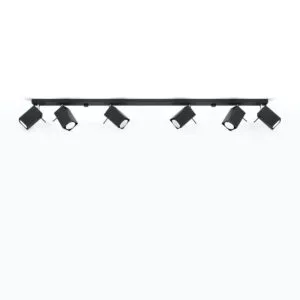 Merida Six Light Black Kitchen Spotlight Bar 6 Light Spotlights Great Lighting UK Ltd