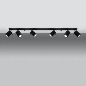 Merida Six Light Black Kitchen Spotlight Bar 6 Light Spotlights Great Lighting UK Ltd