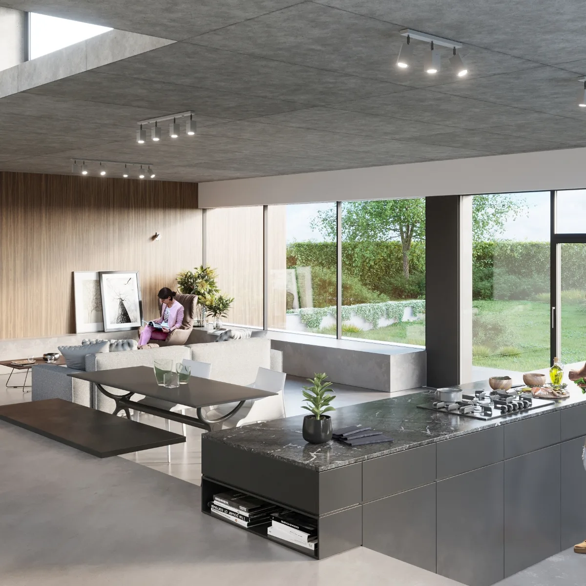 Merida Six Light Grey Kitchen Spotlight Bar 6 Light Spotlights Great Lighting UK Ltd