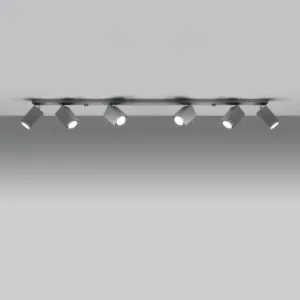 Merida Six Light Grey Kitchen Spotlight Bar 6 Light Spotlights Great Lighting UK Ltd