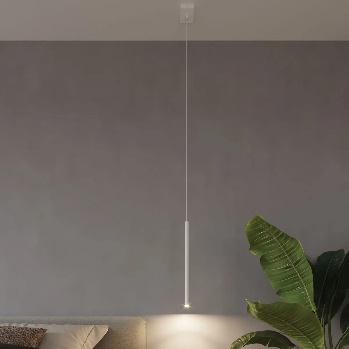 Pastelo Pendant Light - Single / White Bedroom Cylinder Pendants Great Lighting UK Ltd