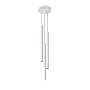 Pastelo 3-Light Cluster Pendant - White Cylinder & Pendant Clusters Great Lighting UK Ltd