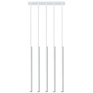 Pastelo 5-Light Linear Pendant - White Bar & Linear Pendant Lights Great Lighting UK Ltd