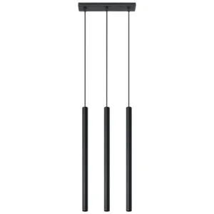 Pastelo 3-Light Linear Pendant - Black Bar & Linear Pendant Lights Great Lighting UK Ltd