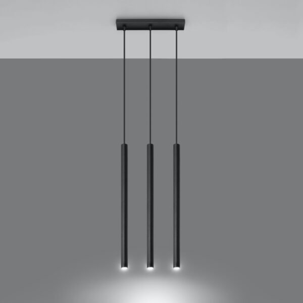 Pendant Lamp Pastelo 3 Black Multi Pendants Great Lighting UK Ltd