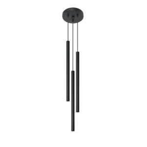 Pastelo 3-Light Cluster Pendant - Black Cylinder & Pendant Clusters Great Lighting UK Ltd
