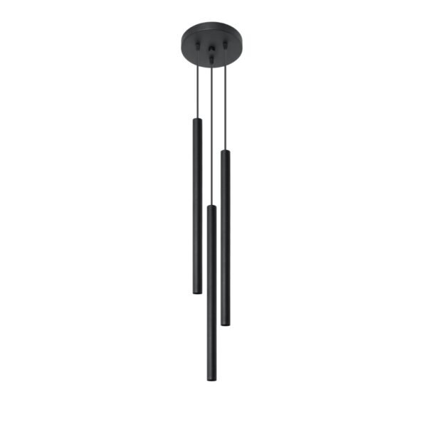 Pendant Lamp Pastelo 3p Black Modern Pendant Lights Great Lighting UK Ltd