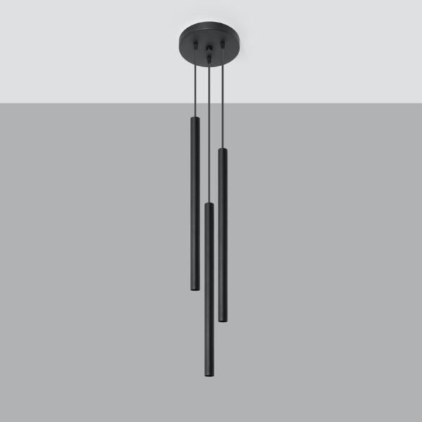 Pendant Lamp Pastelo 3p Black Modern Pendant Lights Great Lighting UK Ltd