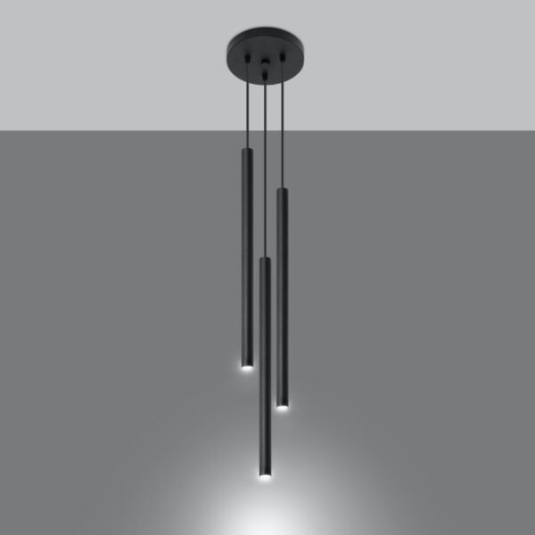 Pendant Lamp Pastelo 3p Black Modern Pendant Lights Great Lighting UK Ltd