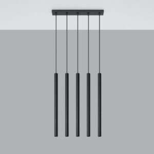 Pendant Lamp Pastelo 5 Black Multi Pendants Great Lighting UK Ltd