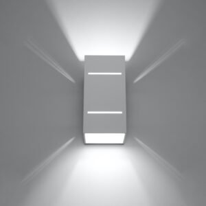 Wall Lamp Blocco White Single Wall Lights Great Lighting UK Ltd