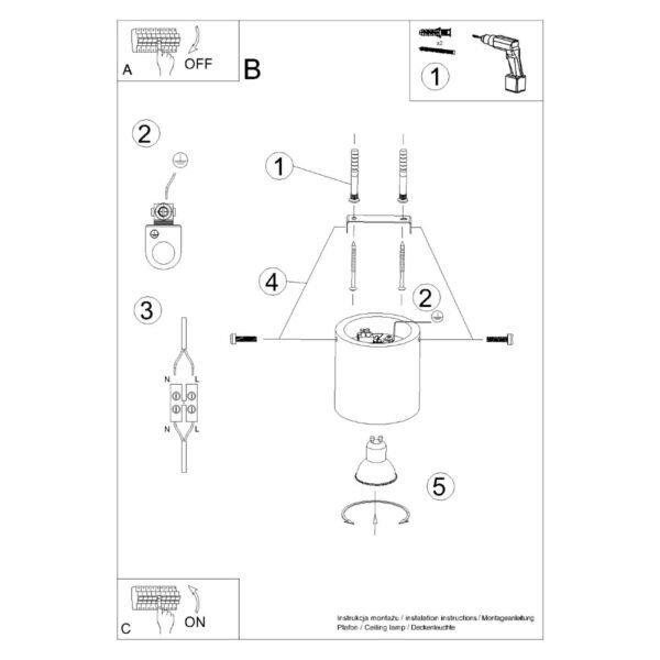 Ceiling Lamp Orbis Concrete Modern Ceiling Lights Great Lighting UK Ltd
