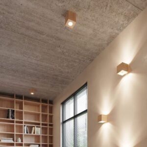 Wooden Ceiling Light Quad Natural Wood Modern Single Ceiling Lights Great Lighting UK Ltd