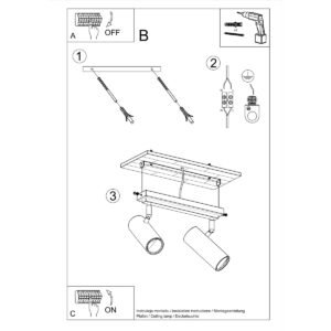 Ceiling Lamp Direzione 2 White Track Lighting Great Lighting UK Ltd