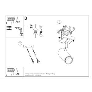 Ceiling Lamp Direzione 1 Black Single Ceiling Lights Great Lighting UK Ltd