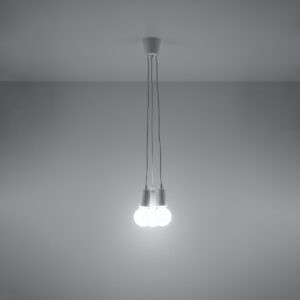 Pendant Lamp Diego 3 White Multi Pendants Great Lighting UK Ltd