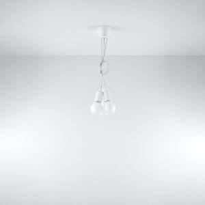 Pendant Lamp Diego 3 White Multi Pendants Great Lighting UK Ltd