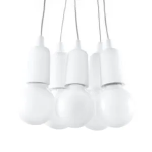 Diego Pendant Light - 5 Light / White Industrial Pendant Lights Great Lighting UK Ltd
