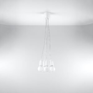 Pendant Lamp Diego 5 White Multi Pendants Great Lighting UK Ltd