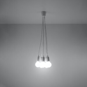 Pendant Lamp Diego 5 White Multi Pendants Great Lighting UK Ltd