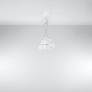 Pendant Lamp Diego 5 White Multi Pendants Great Lighting UK Ltd