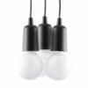 Pendant Lamp Diego 3 Black Multi Pendants Great Lighting UK Ltd