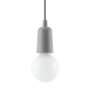 Diego Pendant Light - Single / Grey Coloured Pendant Lights Great Lighting UK Ltd
