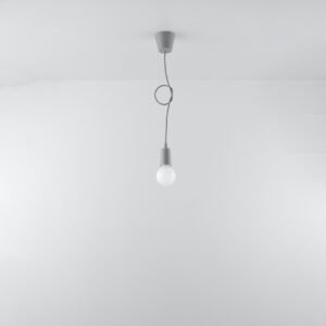 Pendant Lamp Diego 1 Grey Modern Single Pendants Great Lighting UK Ltd