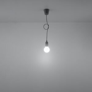 Pendant Lamp Diego 1 Grey Modern Single Pendants Great Lighting UK Ltd