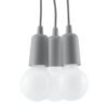 Pendant Lamp Diego 3 Grey Multi Pendants Great Lighting UK Ltd