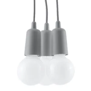 Diego Pendant Light - 3 Light / Grey Coloured Pendant Lights Great Lighting UK Ltd