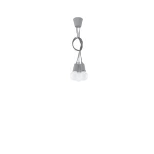 Pendant Lamp Diego 3 Grey Multi Pendants Great Lighting UK Ltd