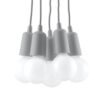 Pendant Lamp Diego 5 Grey Multi Pendants Great Lighting UK Ltd