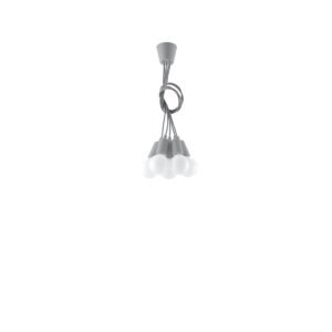 Pendant Lamp Diego 5 Grey Multi Pendants Great Lighting UK Ltd
