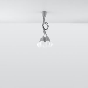 Pendant Lamp Diego 5 Grey Multi Pendants Great Lighting UK Ltd