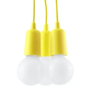 Diego Pendant Light - 3 Light / Yellow Coloured Pendant Lights Great Lighting UK Ltd