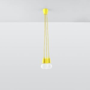 Pendant Lamp Diego 3 Yellow Multi Pendants Great Lighting UK Ltd