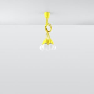 Pendant Lamp Diego 5 Yellow Multi Pendants Great Lighting UK Ltd