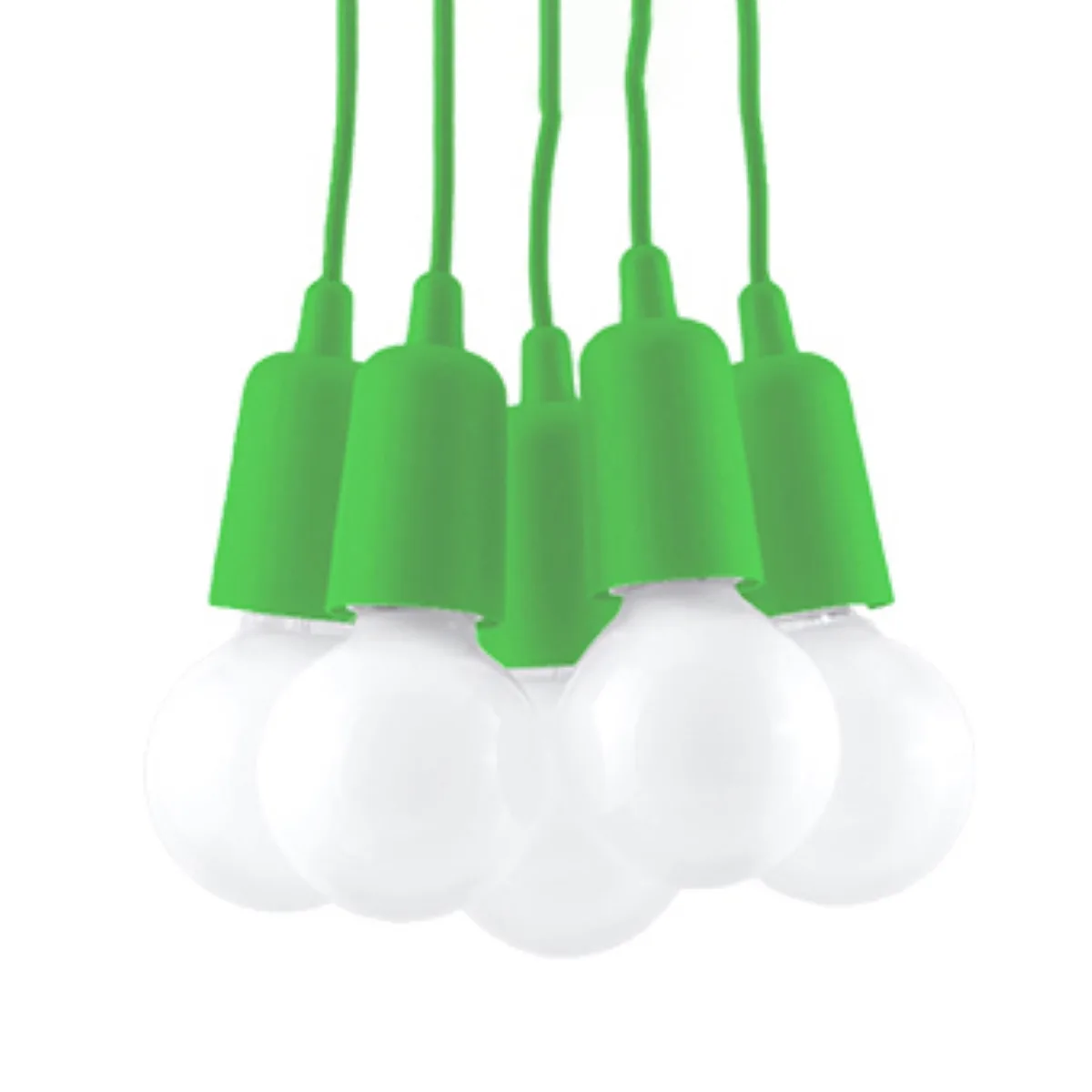 Diego Pendant Light - 5 Light / Green Coloured Lights Fittings Great Lighting UK Ltd