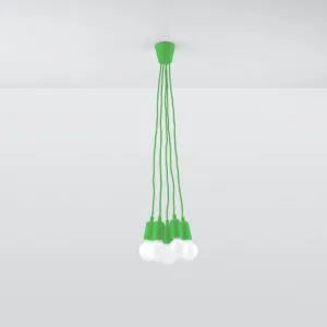 Diego Pendant Light - 5 Light / Green Coloured Lights Fittings Great Lighting UK Ltd
