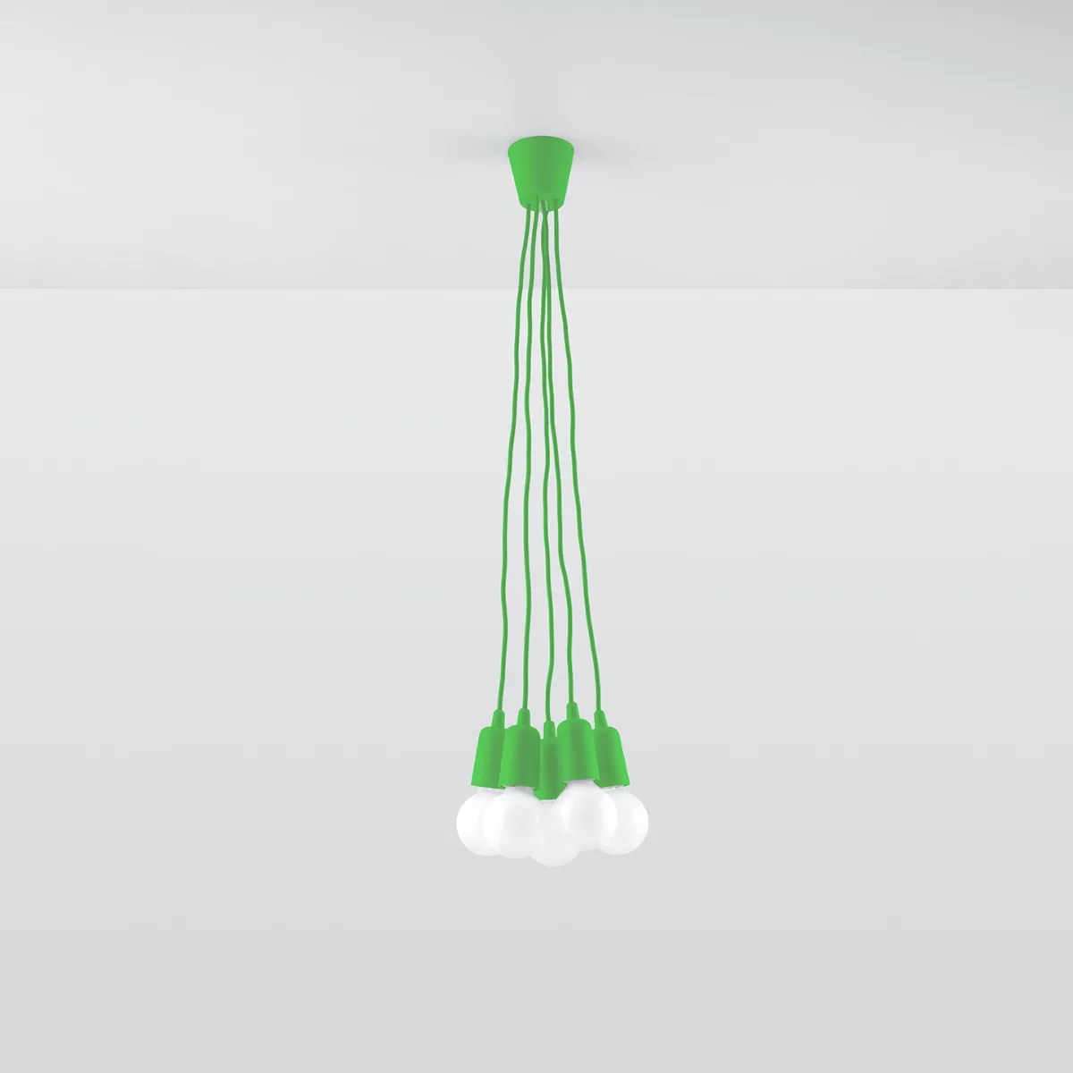 Diego Pendant Light - 5 Light / Green Coloured Lights Fittings Great Lighting UK Ltd